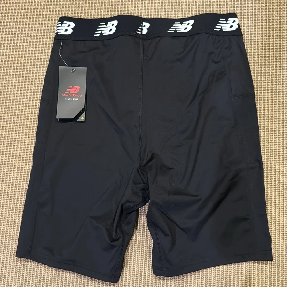 New Balance Black Men's Compression Boxer Briefs with White Logo Waistband